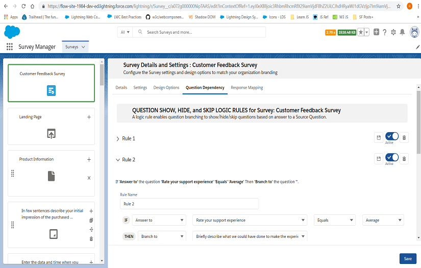 Salesforce Native Survey Framework, using Lightning Web Components screenshot 2